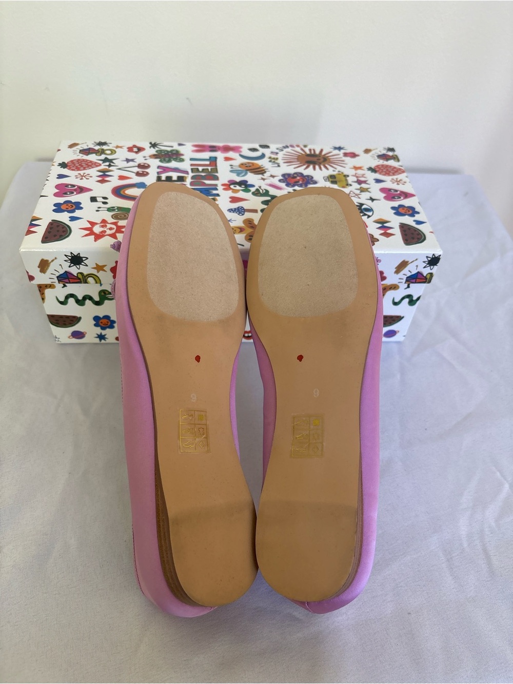 Jeffery Campbell Lilac Purple Satin Ballet Flats Sz 9 Womens New with box - Picture 6 of 6